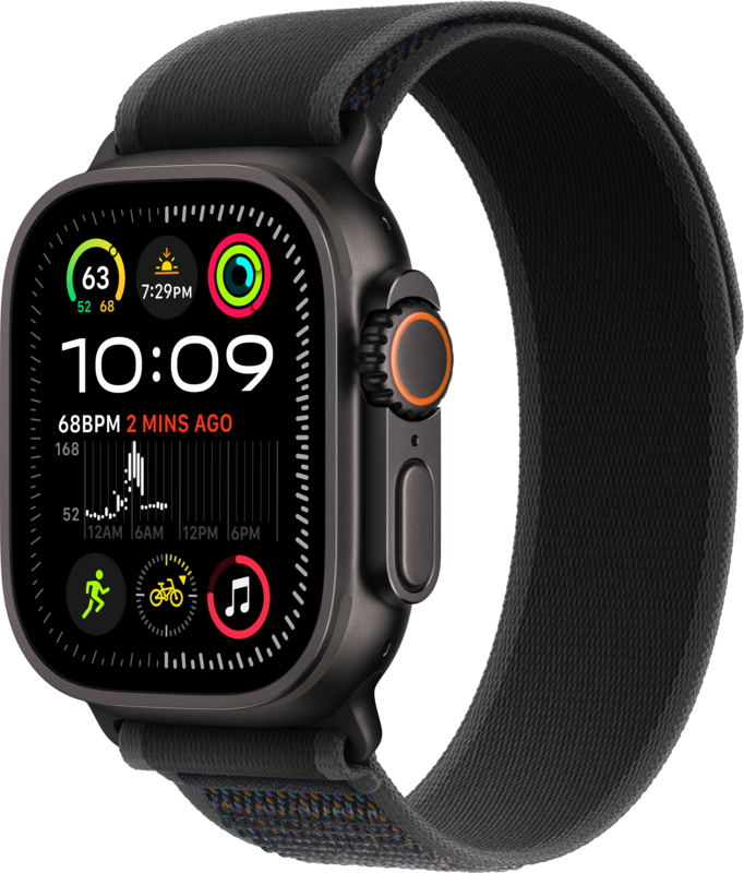 Apple Watch Ultra 2 4G 49mm Zwart Trail Band M-L