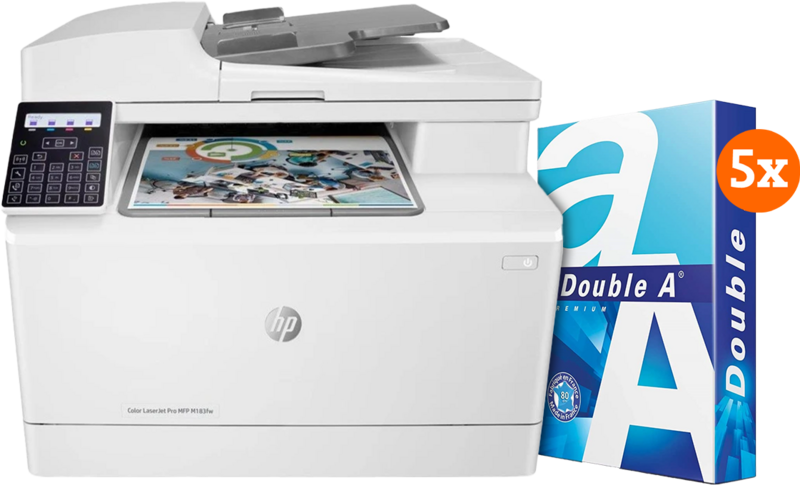 HP Color Laserjet Pro M183fw MFP + 2.500 Vellen A4 Papier