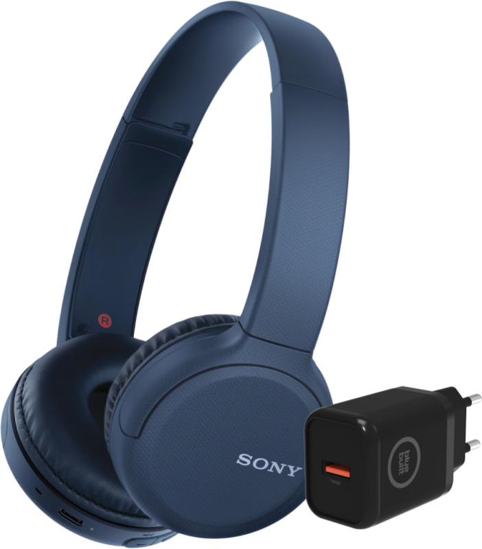 Sony WH-CH510 Blauw + Bluebuilt oplader