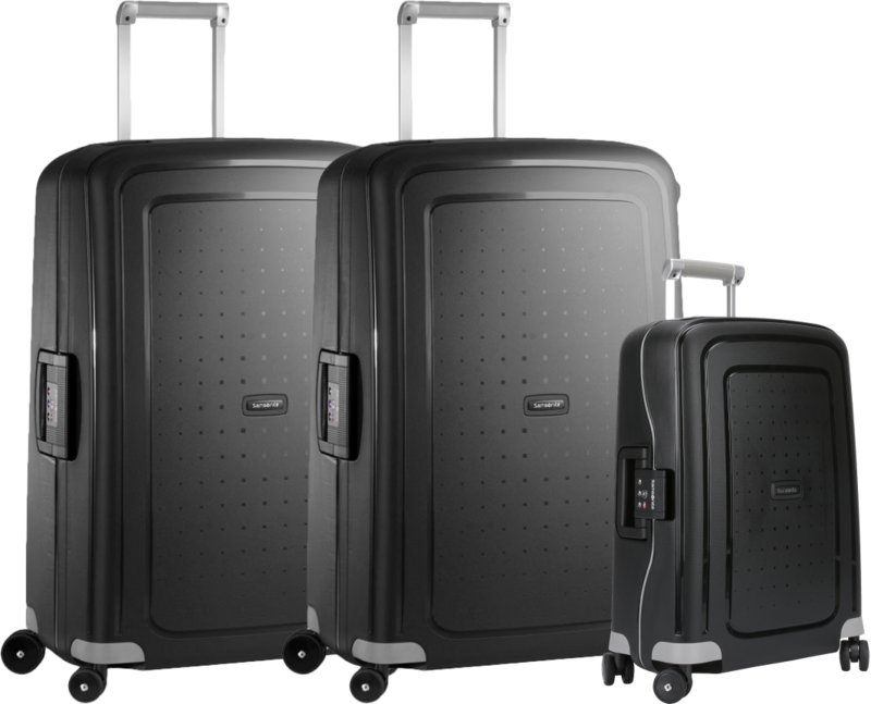 Samsonite S'cure Spinner 75+55+75cm Black kofferset