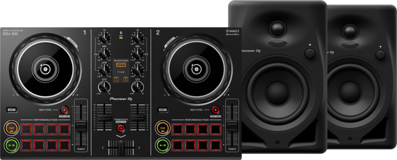 Pioneer DJ DDJ-200 + Pioneer DJ DM-40D Zwart