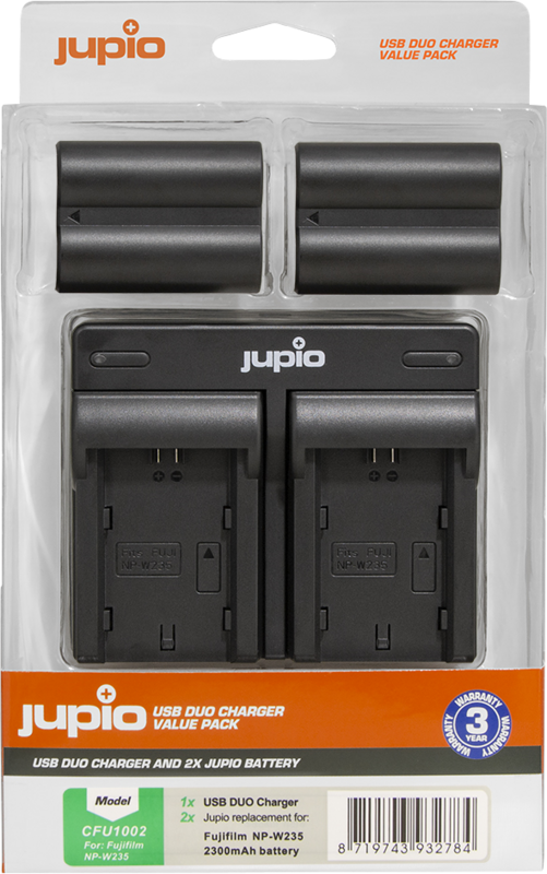 Jupio Kit: Akku NP-W235 (2x) + USB Dual Charger