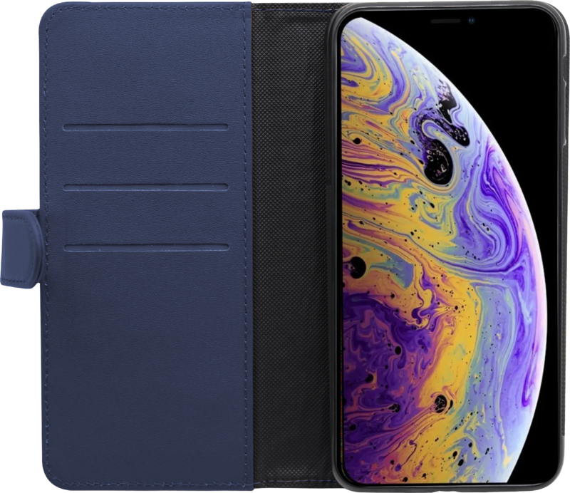 BlueBuilt Apple iPhone Xs/X 2-in-1 Case Leer Blauw