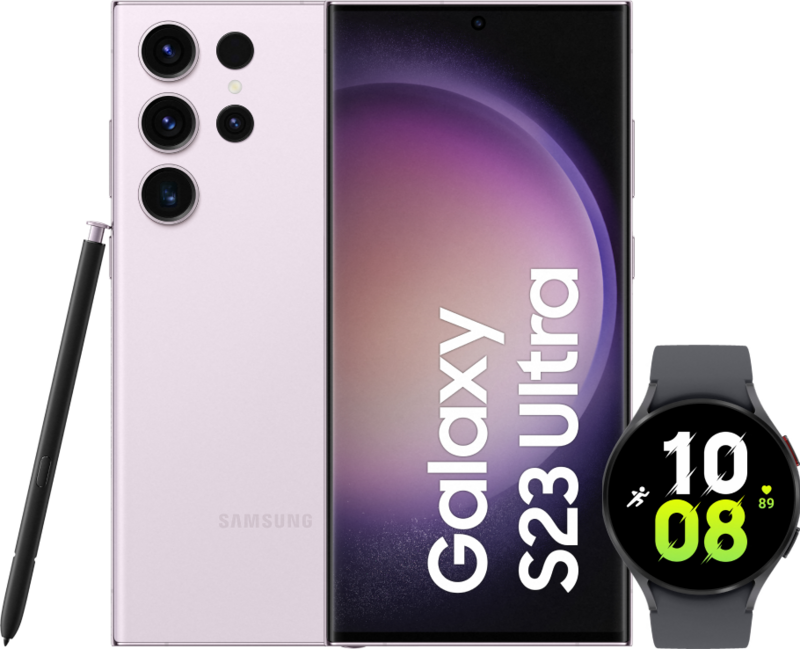 Samsung Galaxy S23 Ultra 512GB Roze 5G + Galaxy Watch5 Zwart 44mm