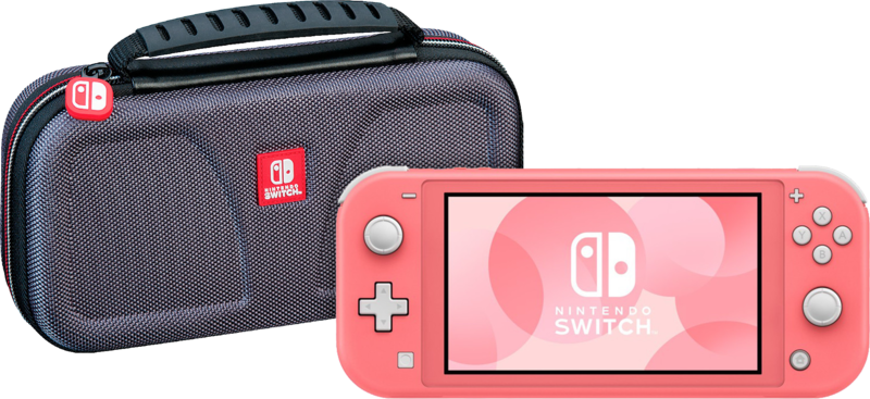 Nintendo Switch Lite Koraal + Bigben Officiële Nintendo Switch Lite Beschermtas