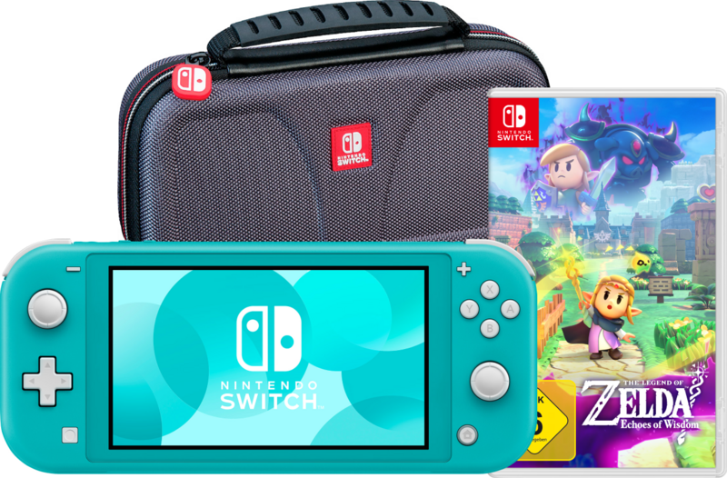 Nintendo Switch Lite Türkis + Zelda: Echoes of Wisdom + Bigben Schutztasche