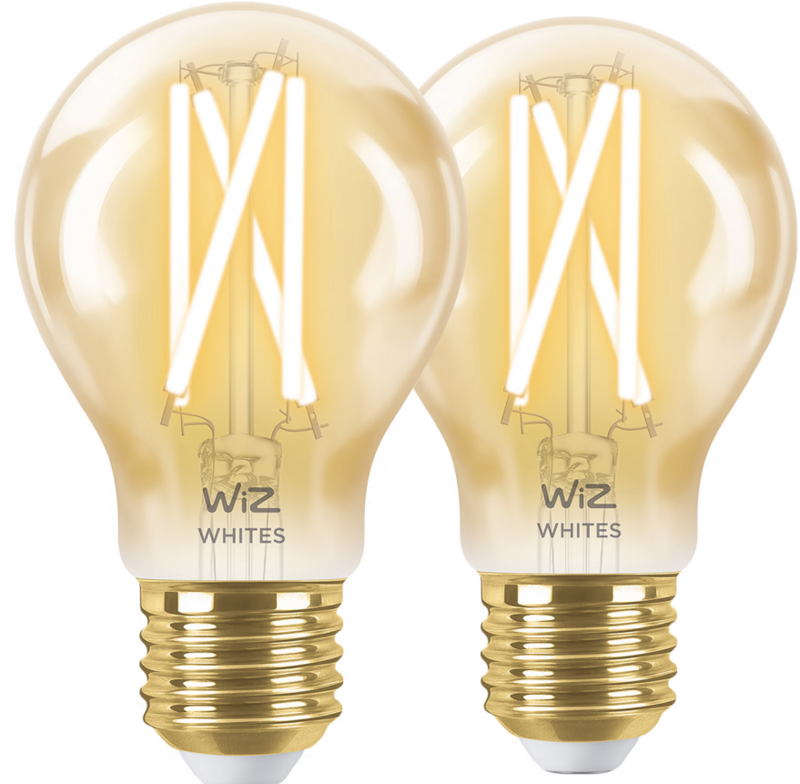 WiZ Smart Filamentlampe Standard Gold Doppelpack - Warmes bis kaltweißes Licht - E27