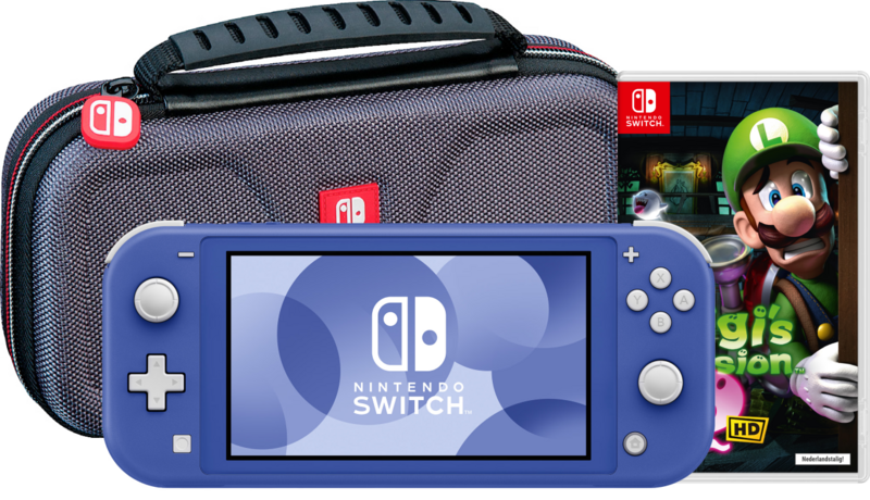 Nintendo Switch Lite Blauw + Luigi's Mansion 2 HD + Beschermhoes