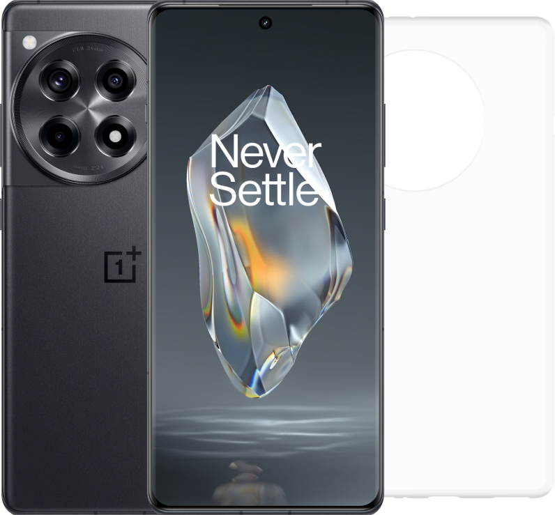 OnePlus 12R 256GB Grau 5G + Just in Case Soft Design Backcover Transparent