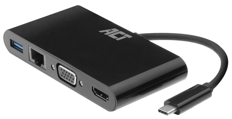 ACT USB-C-auf-HDMI oder -VGA Multiport Adapter 4K mit Ethernet