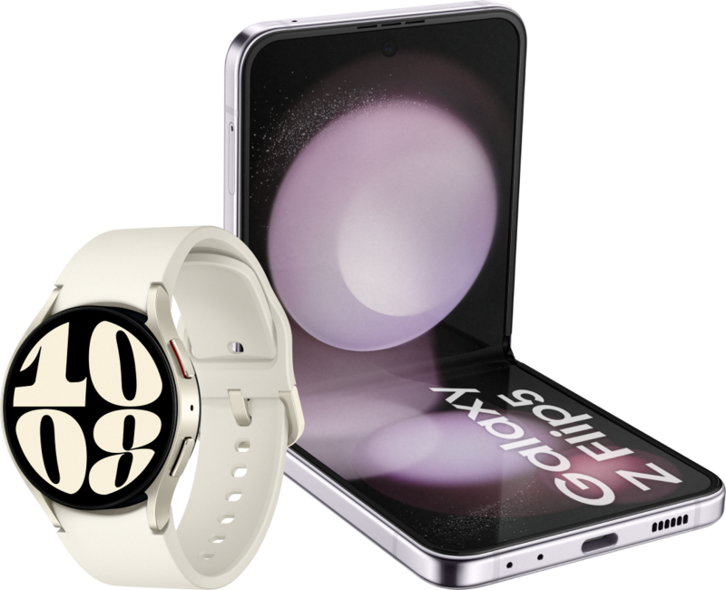 Samsung Galaxy Z Flip 5 512GB Paars 5G + Galaxy Watch 6 Goud/Crème 40mm