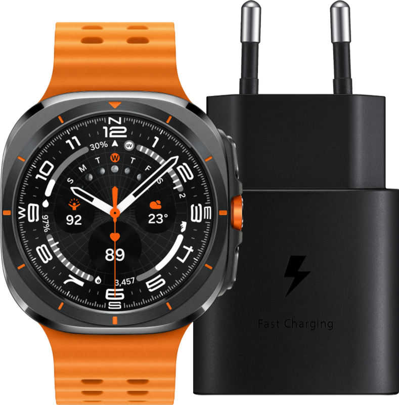 Samsung Galaxy Watch Ultra 4G Grijs-Oranje 47mm + Oplader 25W