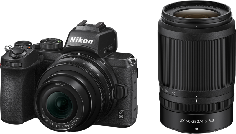 Nikon Z50 + 16-50 mm f/3.5-6.3 VR + 50-250 mm f/4.5-6.3 VR