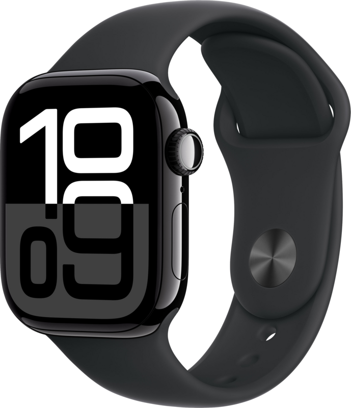 Apple Watch Series 10 42 mm Schwarz Sportarmband M/L