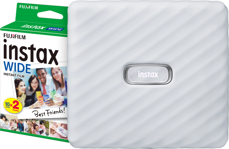 Fujifilm Instax Link WIDE Weiß + Fujifilm Instax WIDE Film 10 x 2er-Pack