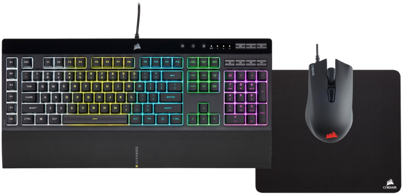 Corsair K55 RGB Pro Gaming Toetsenbord Qwerty + Corsair Harpoon Gaming Muis + Muismat