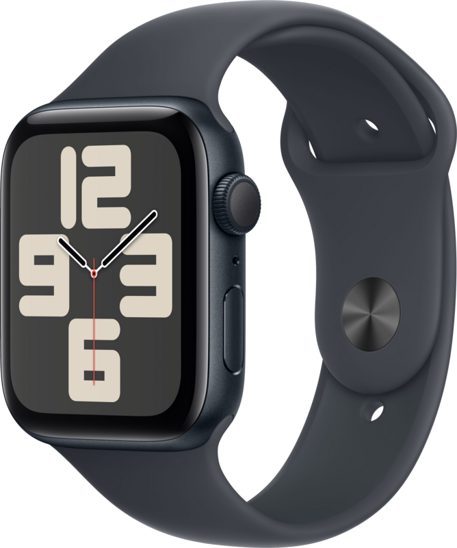 Apple Watch SE 2024 44 mm Mitternacht Sportarmband M/L