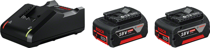 Bosch Professional 18V 4,0 Ah GBA Akku (2x) + Schnellladegerät