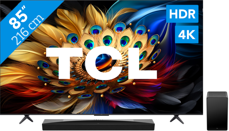 TCL QLED 85C61B (2024) + soundbar