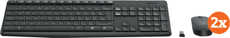 Logitech MK235 Draadloze Toetsenbord en Muis QWERTY 2-Pack