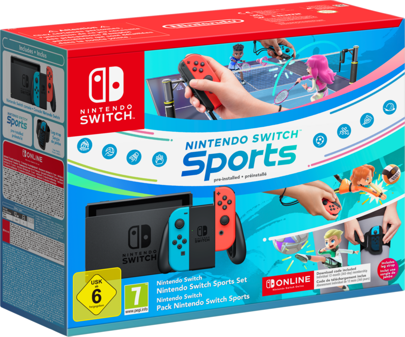 Nintendo Switch Lite Rot/Blau + Switch Sports + 12 Monate Nintendo Switch Online