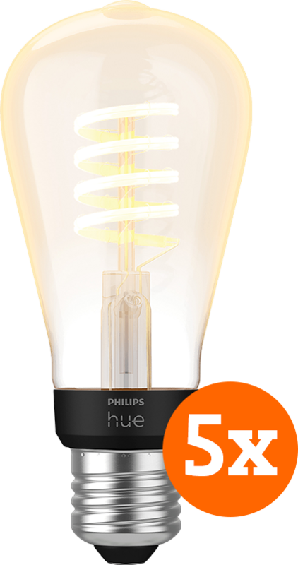 Philips Hue Filamentlamp White Ambiance Edison E27 5-pack