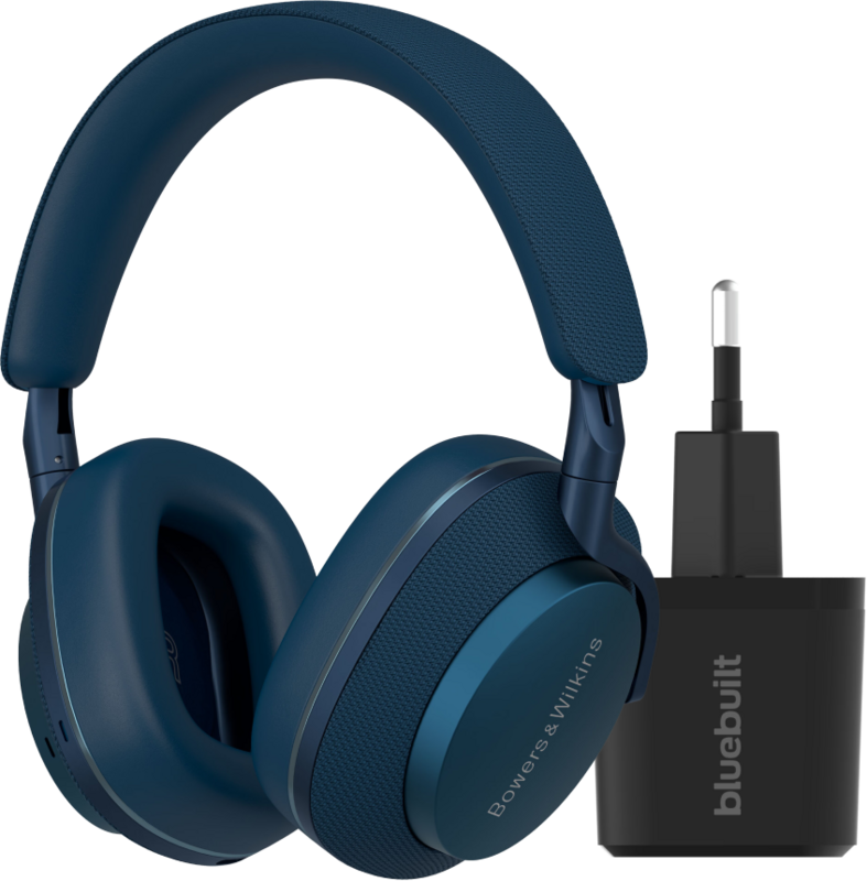 Bowers & Wilkins Px7 S2e Blauw + BlueBuilt Quick Charge Oplader met Usb A Poort 18W Zwart