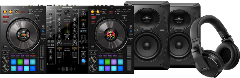 Pioneer DJ DDJ-800 + Pioneer DJ HDJ-X5 Zwart + Pioneer VM50 (per paar)