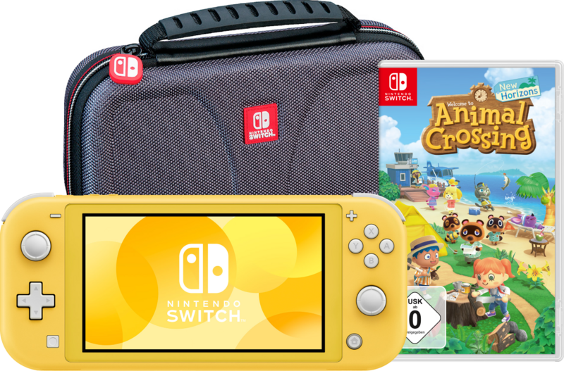 Nintendo Switch Lite Gelb + Animal Crossing New Horizons + Schutzhülle