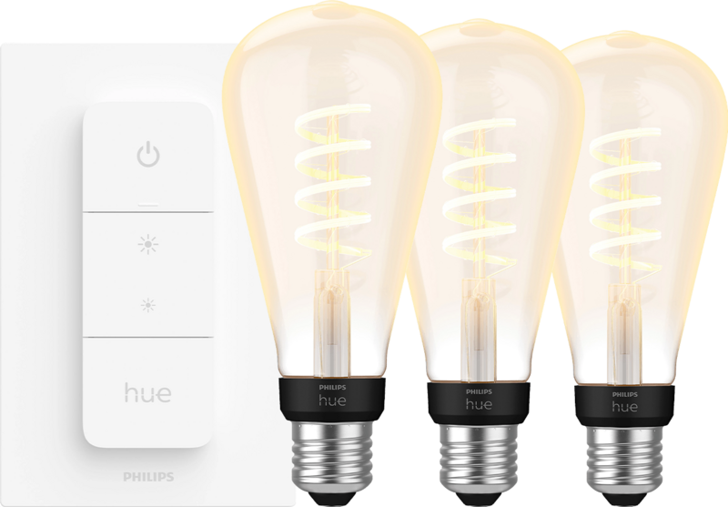 Philips Hue Filament White Ambiance Edison XL 3-pack + dimme