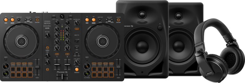 Pioneer DJ DDJ-FLX4 + Pioneer DJ HDJ-X5 Zwart + Pioneer DJ DM-50D Zwart