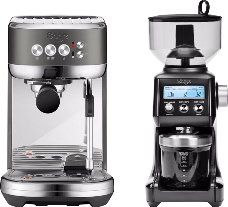 Sage The Bambino Plus Black Stainless + Koffiemolen