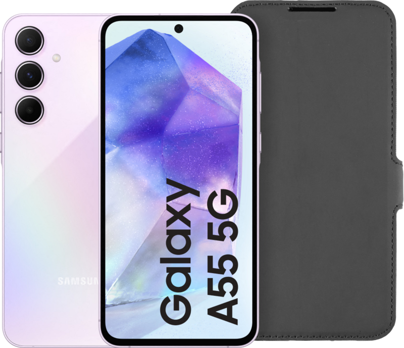 Samsung Galaxy A55 256GB Roze 5G + BlueBuilt Back Cover Zwart