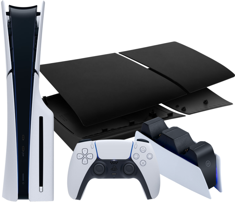 PlayStation 5 Slim Disc Edition + Covers Zwart + Oplaadstation