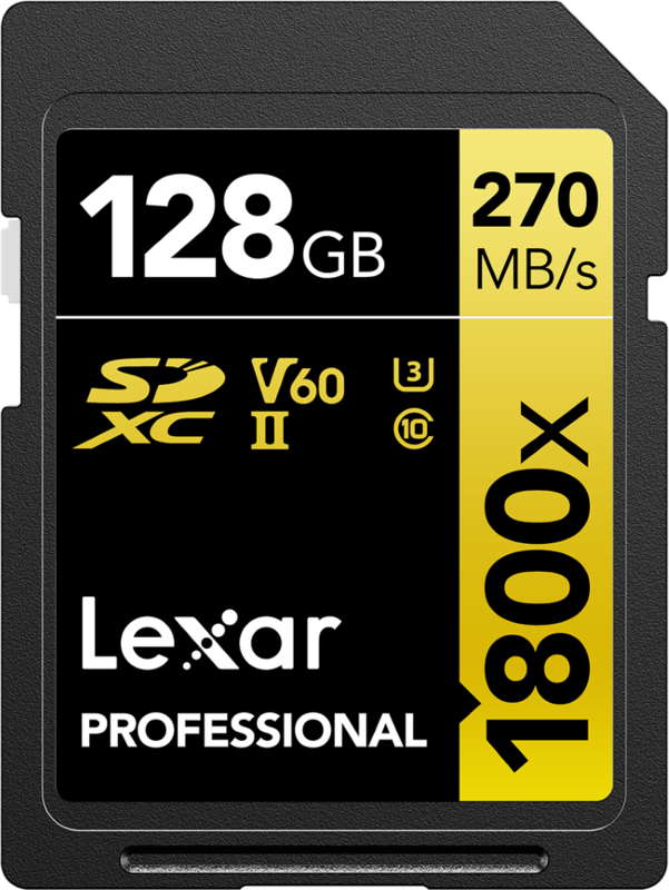 Lexar Professional 1800x GOLD 128 GB SDXC 170 mb/s