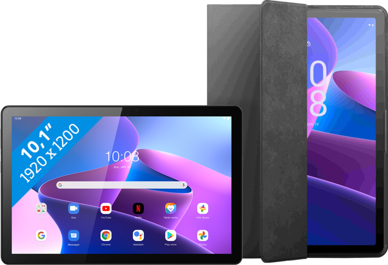 Lenovo Tab M10 (3de generatie) 10.1 inch 64GB Wifi + Book Case Grijs