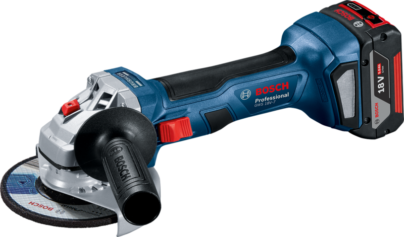 Bosch Professional GWS 18V-7 + 4,0-Ah-Akku (2x)