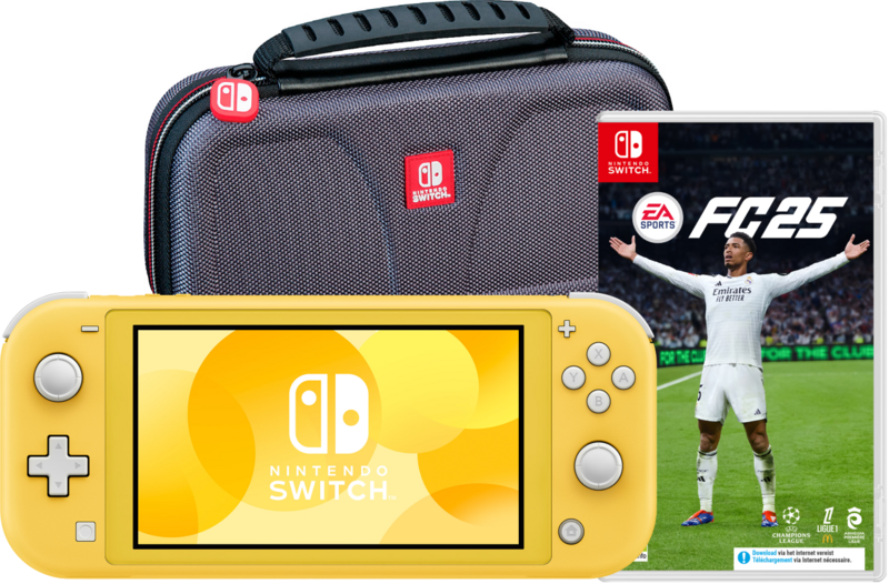 Nintendo Switch Lite Gelb + EA Sports FC 25 + Bigben Schutztasche