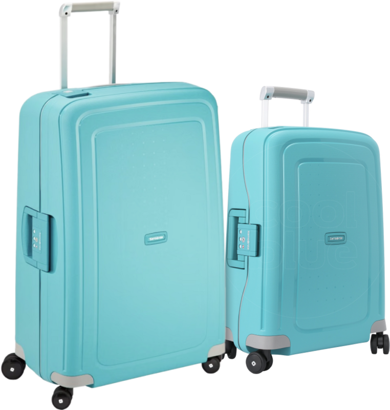 Samsonite S'cure Spinner 75+55cm Aqua Blue kofferset