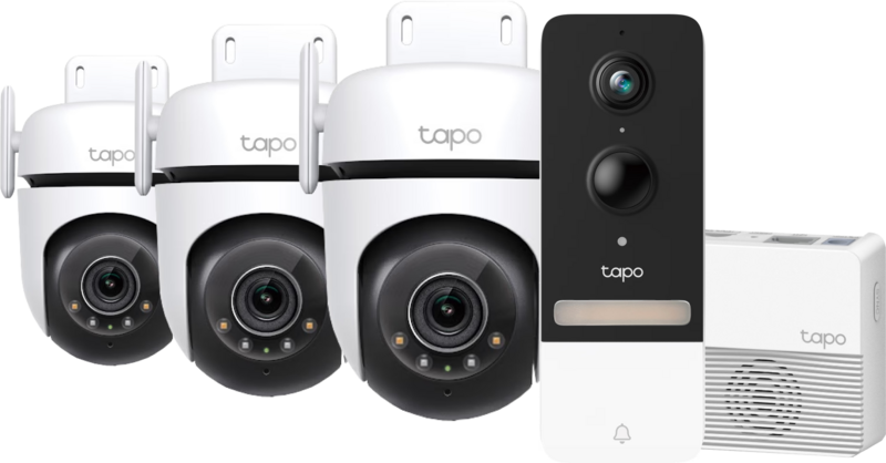 TP-Link Tapo C520WS 3-pack + Smart Battery Video Doorbell D230S1