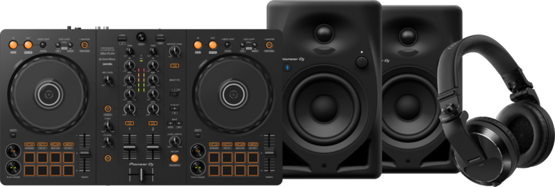 Pioneer DJ DDJ-FLX4 + Pioneer DJ HDJ-X7 Schwarz + Pioneer DJ DM-40D-BT Schwarz