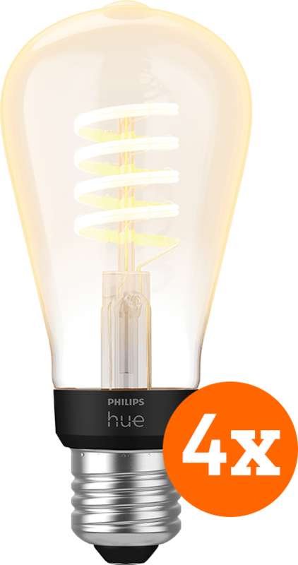 Philips Hue Filamentlamp White Ambiance Edison E27 4-pack