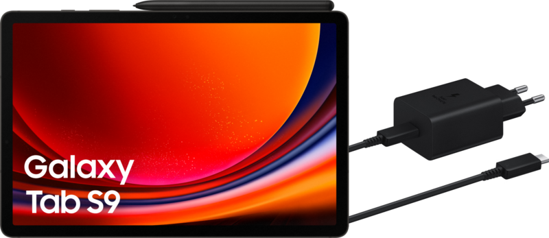 Samsung Galaxy Tab S9 11 inch 128GB Wifi en 5G Zwart + Oplaadpakket