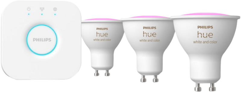 Philips Hue GU10 3-pack + Bridge starterkit