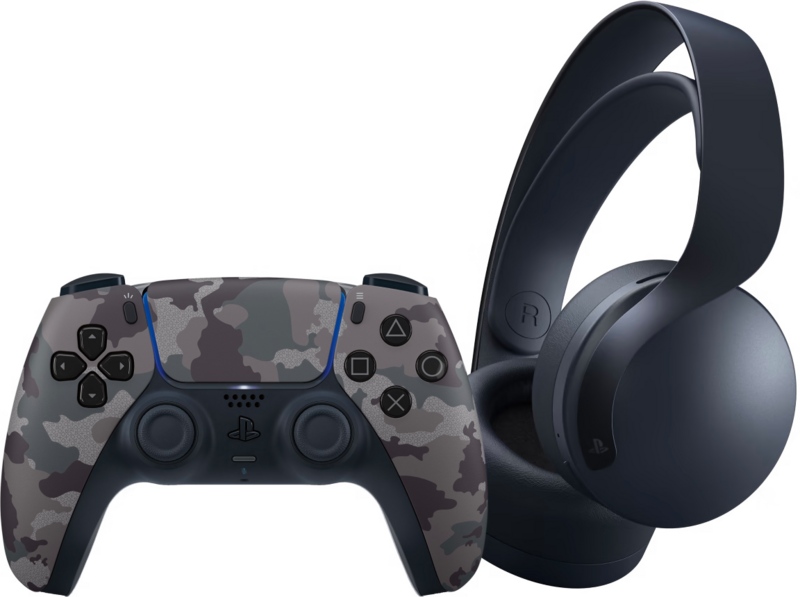 Sony PlayStation 5 DualSense Controller Grey Camo + Sony Pulse 3D Wireless Headset