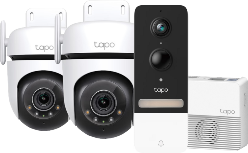 TP-Link Tapo C520WS Doppelpack + Smart Battery Video Doorbell D230S1