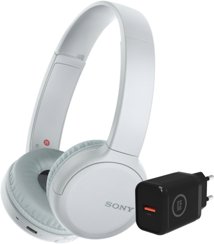 Sony WH-CH510 Wit + Bluebuilt oplader