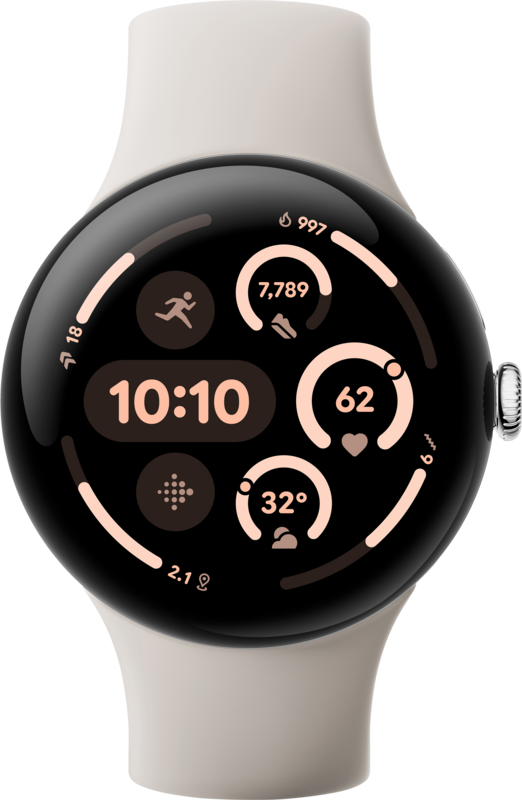 Google Pixel Watch 3 Silber/Creme 45 mm