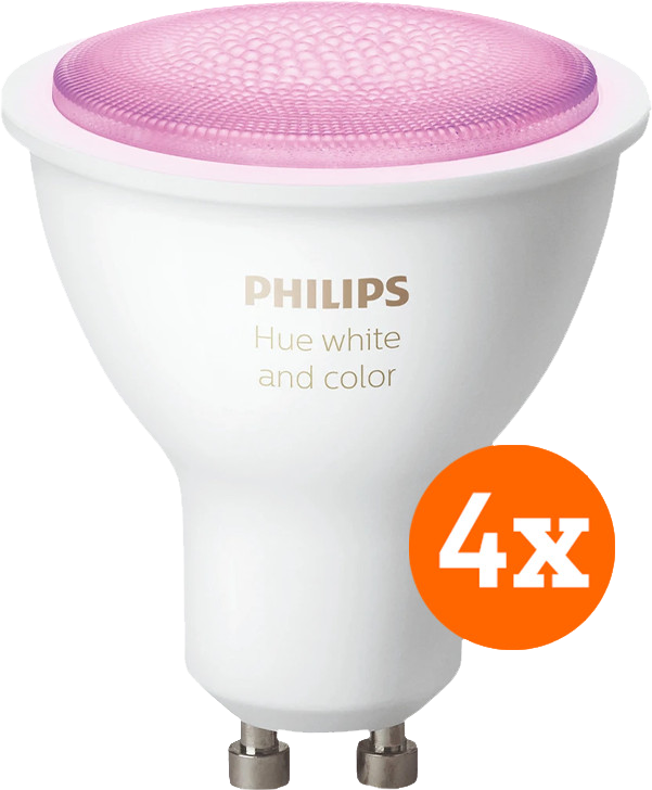 Philips Hue GU10 Spot – White and Color Ambiance – 4 Lampen