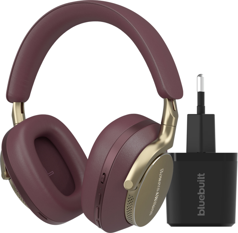 Bowers & Wilkins PX8 Rood + BlueBuilt Quick Charge Oplader met Usb A Poort 18W Zwart